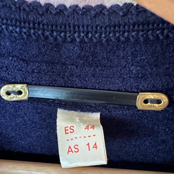 Vintage Litza Pure New Wool Navy Blue Button Down Blazer Jacket - Picture 4 of 8